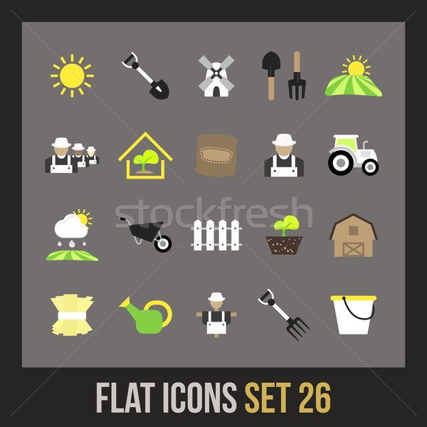 Flat icons set 26 Stock photo © sidmay