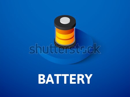 Сток-фото: низкий · батареи · изометрический · икона · изолированный · цвета