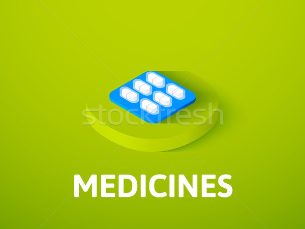 Stock photo: Medicines isometric icon, isolated on color background