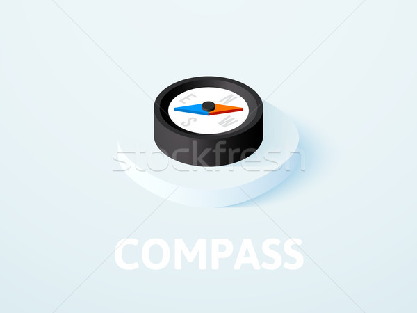 Compass isometric icon, isolated on color background Stock photo © sidmay