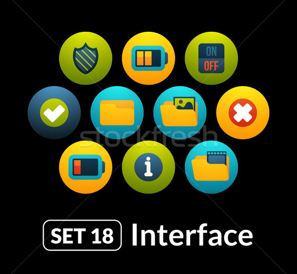 Flat icons vector set 18 - interface collection Stock photo © sidmay
