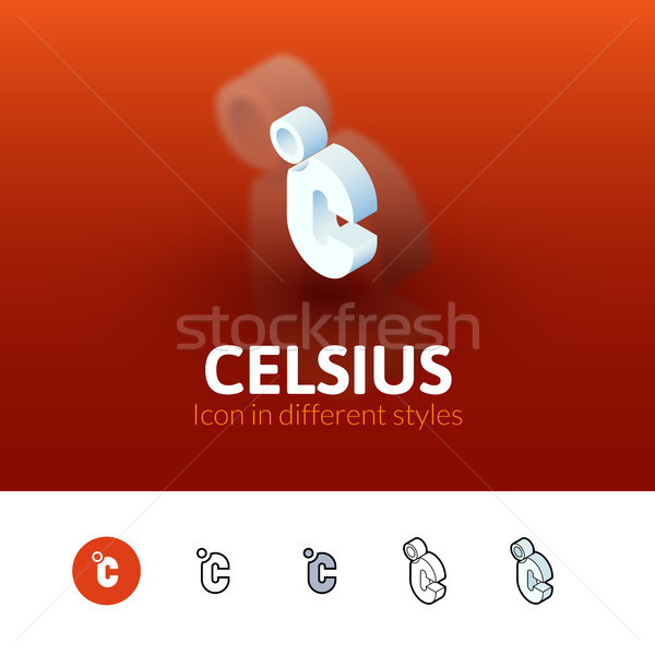 Celsius ikon különböző stílus szín vektor Stock fotó © sidmay