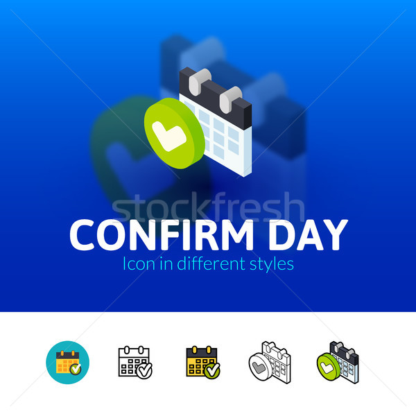 Confirm day icon in different style Stock photo © sidmay