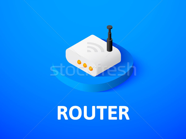 Router izometrik ikon yalıtılmış renk vektör Stok fotoğraf © sidmay