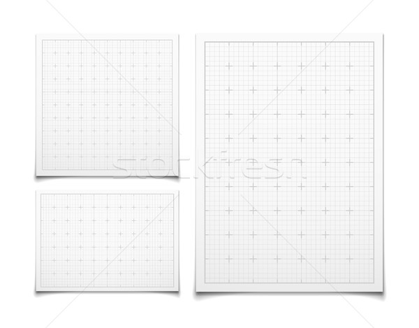 Stockfoto: Witte · geïsoleerd · vierkante · grid · ingesteld · schaduw