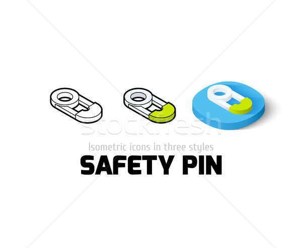 Foto stock: Seguridad · pin · icono · diferente · estilo · vector