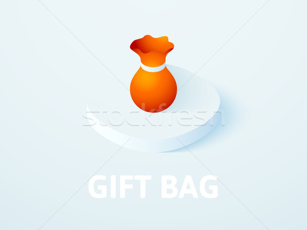 Foto stock: Regalo · bolsa · icono · aislado · color