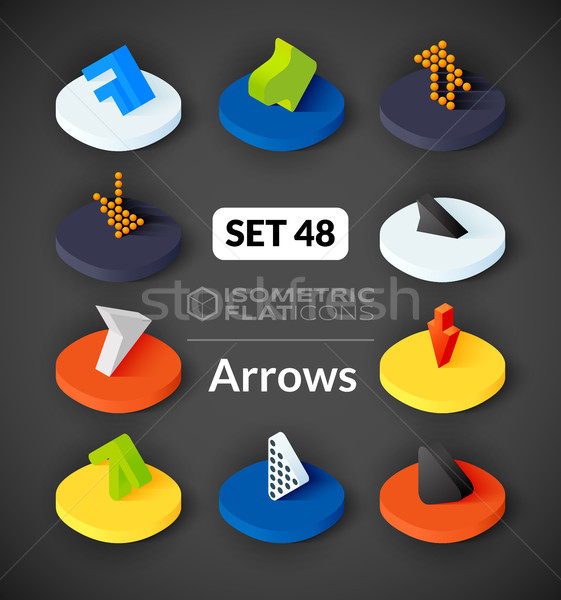 Isometric flat icons set 48 Stock photo © sidmay