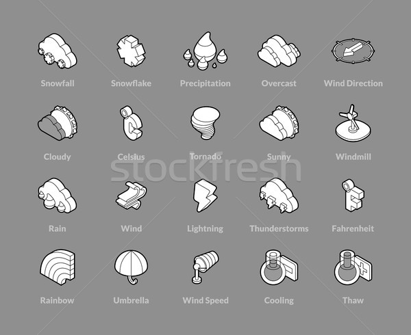 Iconos 3D pictogramas Foto stock © sidmay