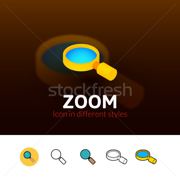 Zoom ikon különböző stílus szín vektor Stock fotó © sidmay