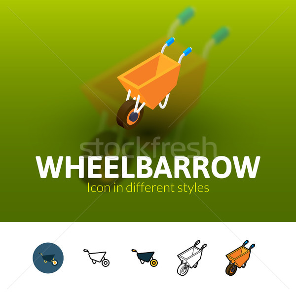 Wheelbarrow icon in different style Stock photo © sidmay