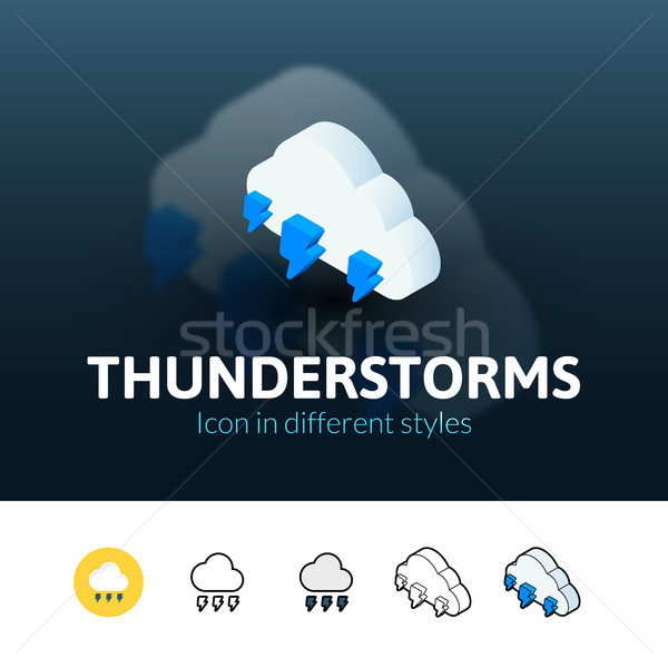 Thunderstorms icon in different style Stock photo © sidmay