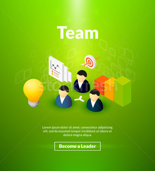 Team poster of isometric color design Stock photo © sidmay