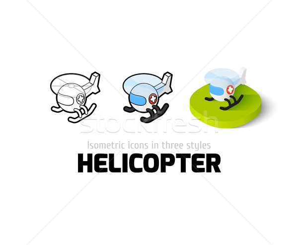 вертолета икона различный стиль вектора символ Сток-фото © sidmay