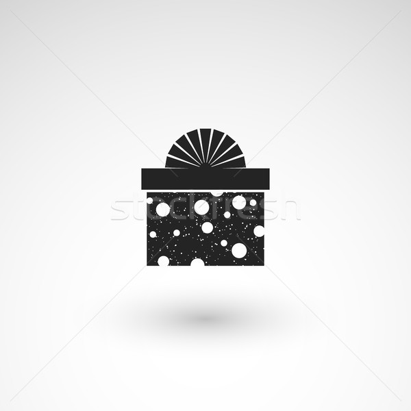 Gift box icon with ribbon, wrapping pattern design Stock photo © sidmay