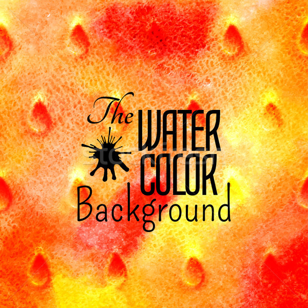 Abstract Vector Hand Drawn Red Orange Yellow Color Watercolor