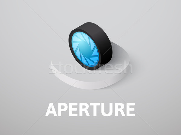 Stock photo: Aperture isometric icon, isolated on color background