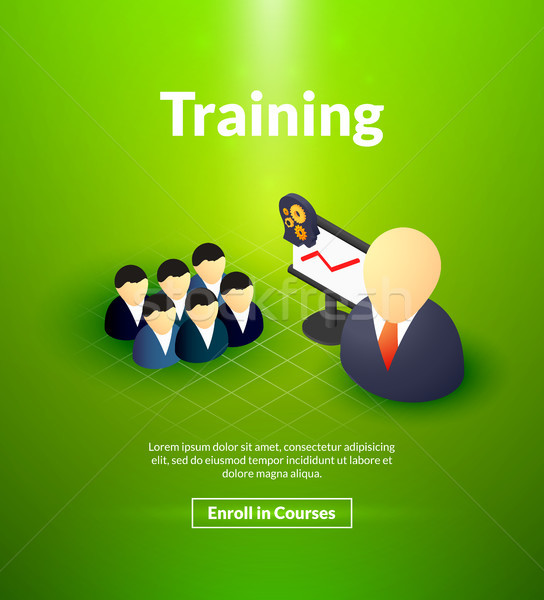 Training poster of isometric color design Stock photo © sidmay