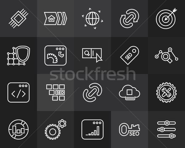 Outline icons thin flat design, modern line stroke style Stock photo © sidmay