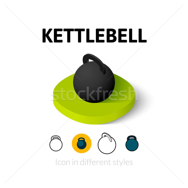 Foto d'archivio: Kettlebell · icona · diverso · stile · vettore · simbolo