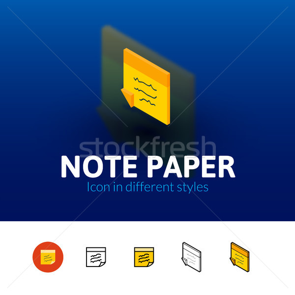 Note paper icon in different style Stock photo © sidmay