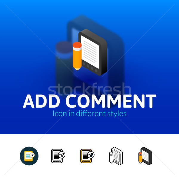 Stock photo: Add comment icon in different style