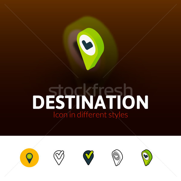 Destination icon in different style Stock photo © sidmay