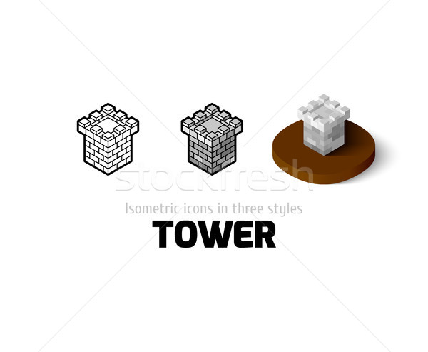 Toren icon verschillend stijl vector symbool Stockfoto © sidmay