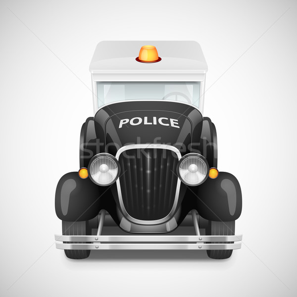 Retro auto icon politie lichten Stockfoto © sidmay