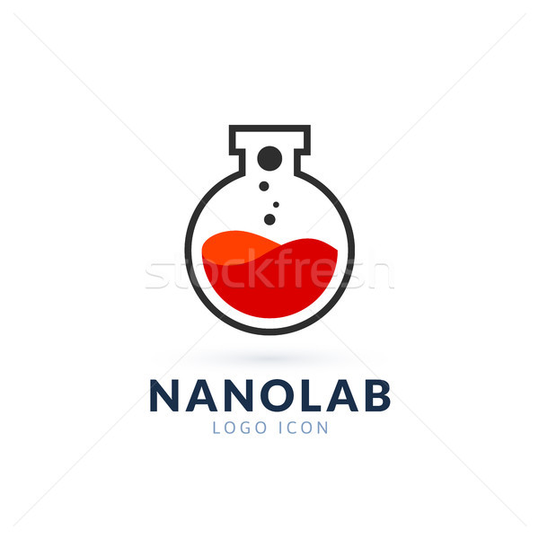 [[stock_photo]]: Nano · laboratoire · logo · modèle · vecteur · science