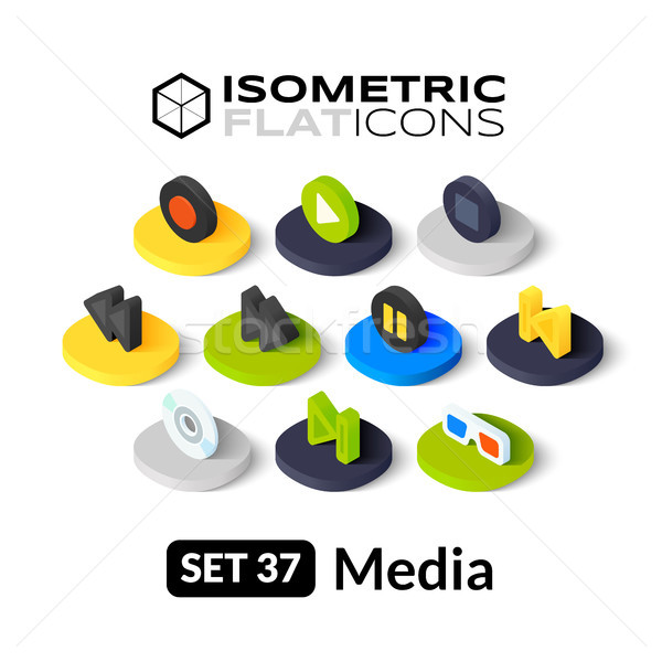 Isometric flat icons set 37 Stock photo © sidmay