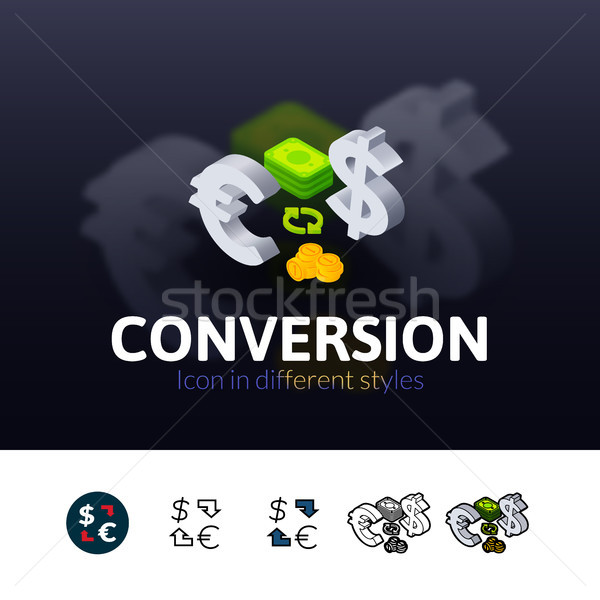 Conversion icon in different style Stock photo © sidmay
