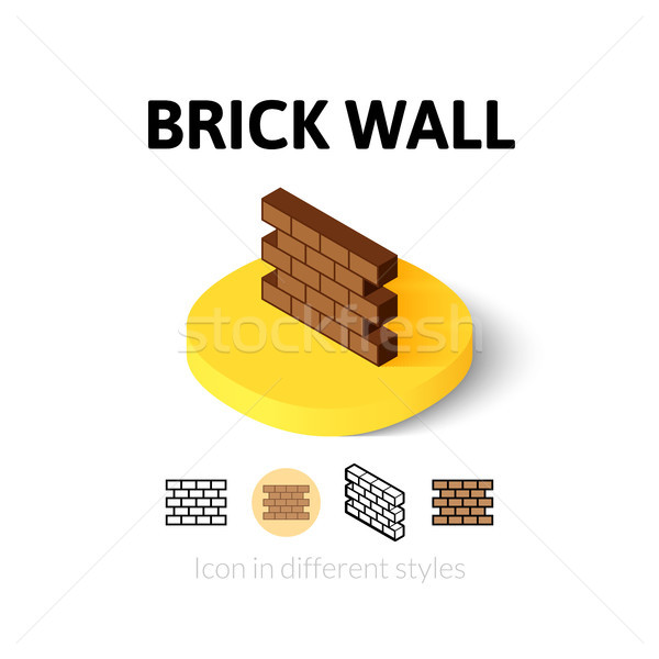 Brick wall icon in different style Stock photo © sidmay