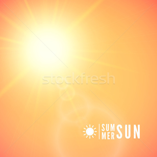 Foto stock: Verano · sol · naranja · cielo