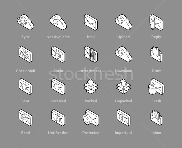 Izometrik simgeler 3D piktogramlar Stok fotoğraf © sidmay