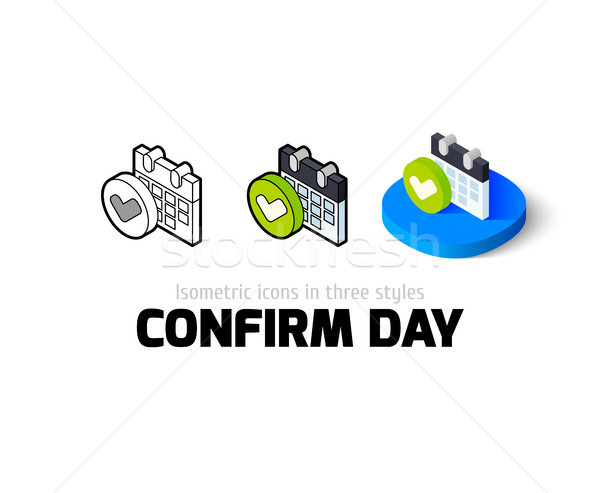 Confirm day icon in different style Stock photo © sidmay