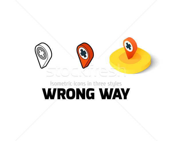 Wrong way icon in different style Stock photo © sidmay