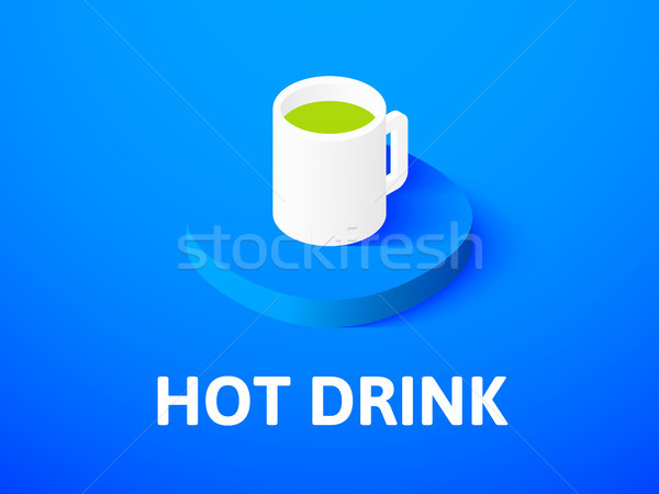 Gorący napój izometryczny ikona odizolowany kolor wektora Zdjęcia stock © sidmay