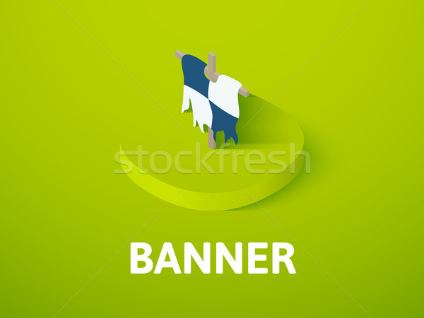 Banner isometric icon, isolated on color background Stock photo © sidmay