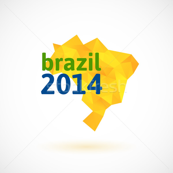 Stock photo: Triangle texture Brazil map