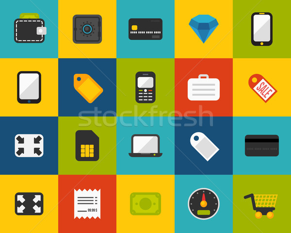 Flat icons set 9 Stock photo © sidmay