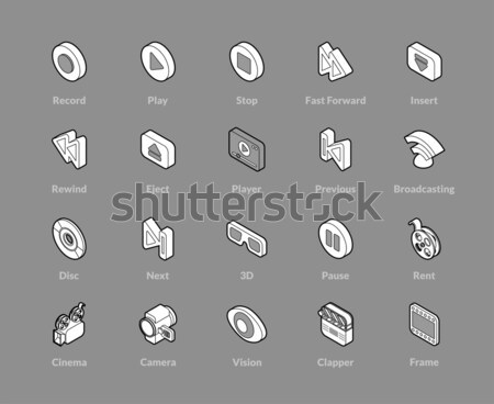 Isometric outline icons set 37 Stock photo © sidmay