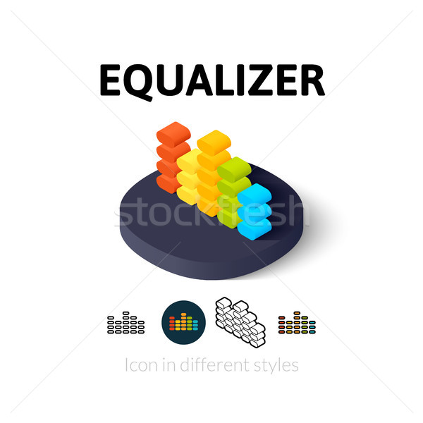 Foto stock: Equalizador · ícone · diferente · estilo · vetor · símbolo