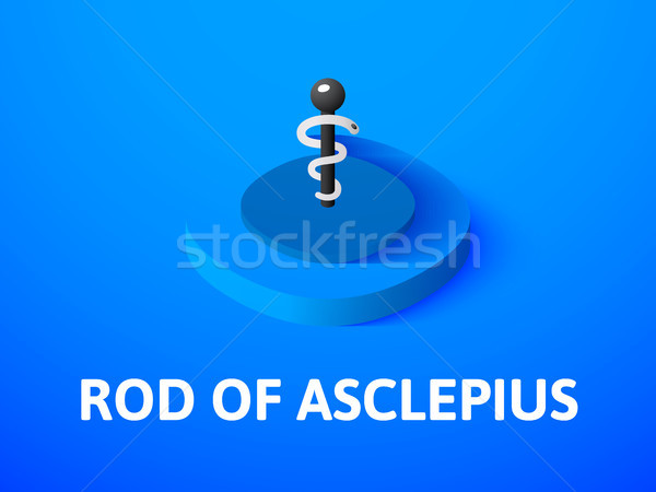 Rod of Asclepius isometric icon, isolated on color background Stock photo © sidmay