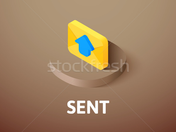 Sent isometric icon, isolated on color background Stock photo © sidmay