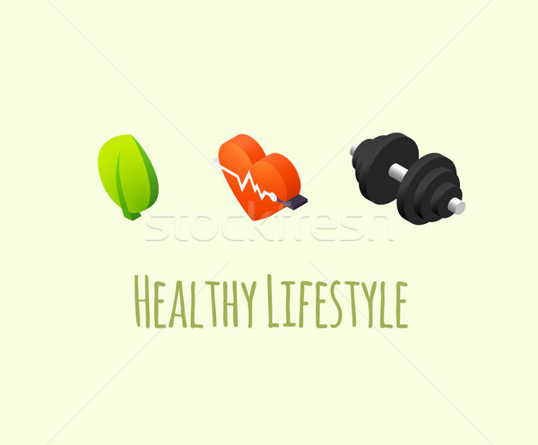 Healthy lifestyle icons Stock photo © sidmay