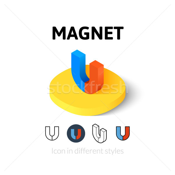 Magneet icon verschillend stijl vector symbool Stockfoto © sidmay