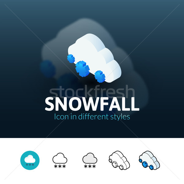 Snowfall icon in different style Stock photo © sidmay