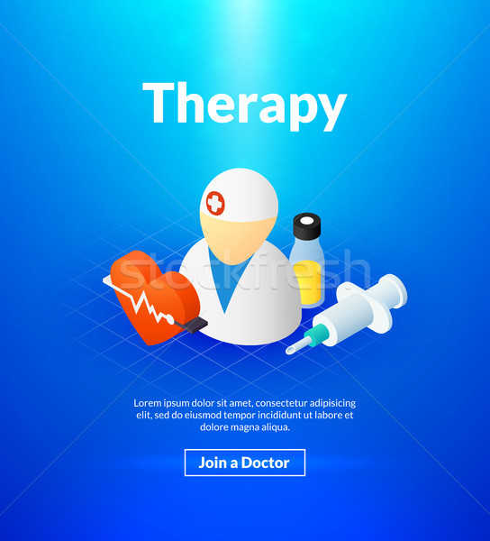 Therapy poster of isometric color design Stock photo © sidmay