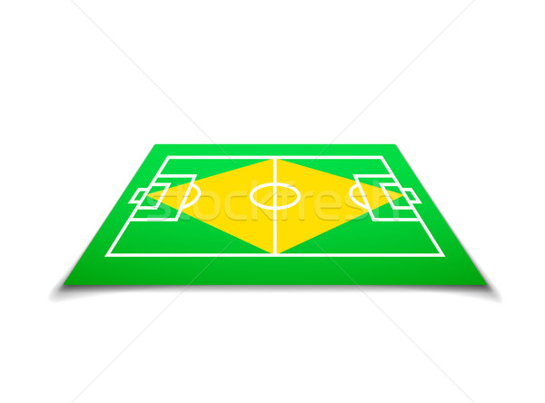 Green soccer field, brazil flag Stock photo © sidmay